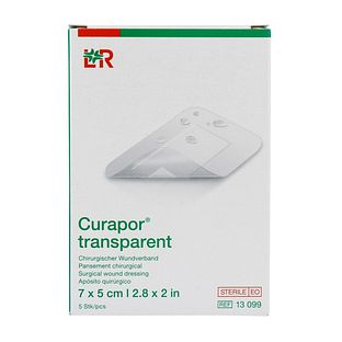 Lohmann & Rauscher Curapor Transparant wondverband 7x5cm 5ST Lohmann & Rauscher Curapor Transparant wondverband 7x5cm 5ST