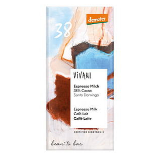 Vivani Espresso Milk 38% Cacao Chocolade 90GR