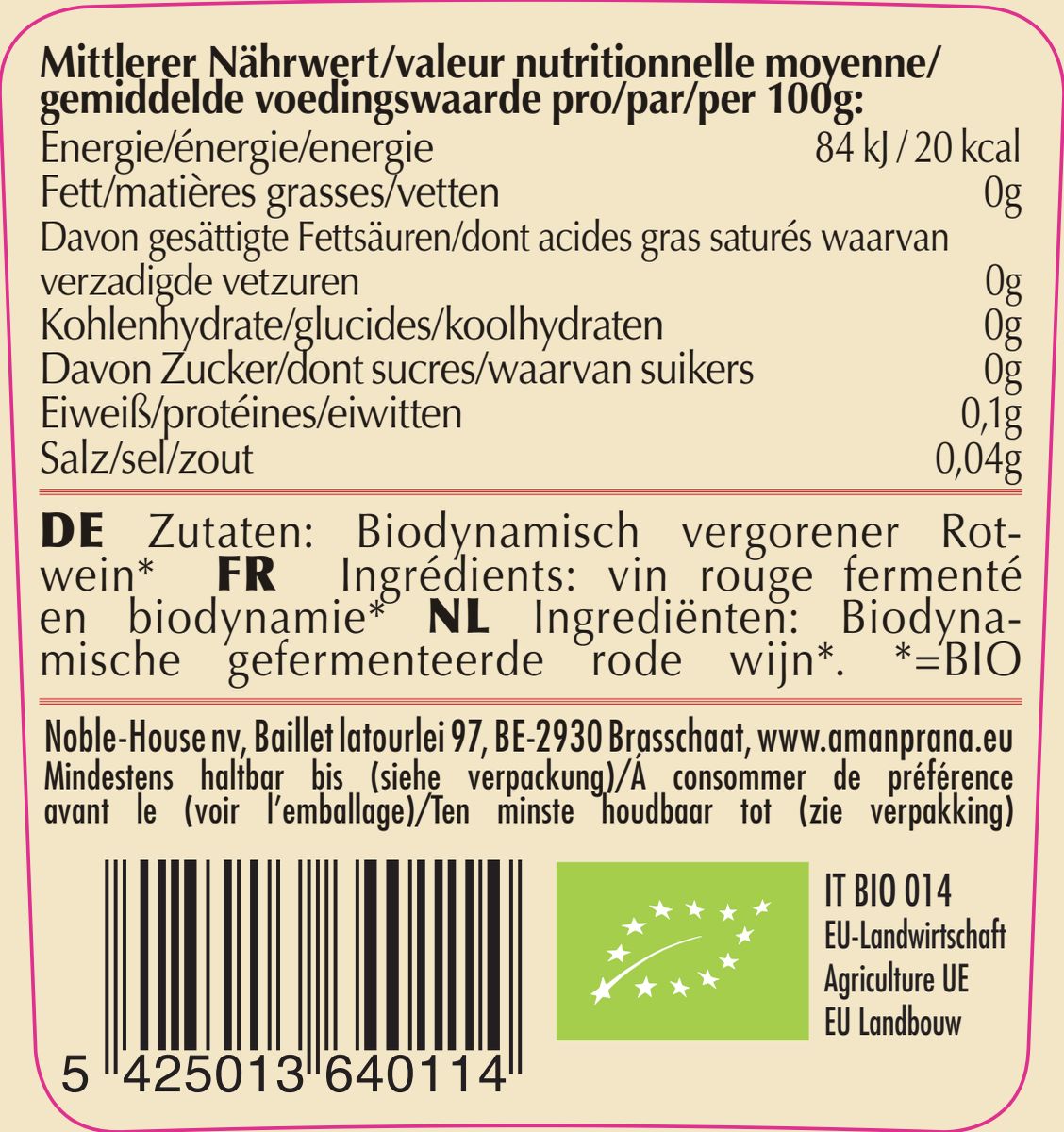 Deluxe Rode Wijnazijn afbeelding van document #2, label