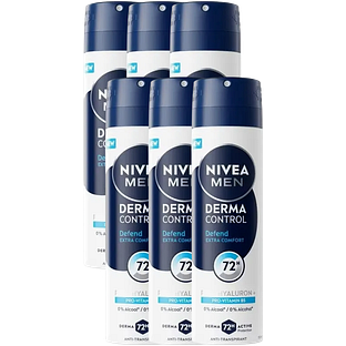 Nivea Men Derma Control Defend Deospray Multiverpakking 6x150ML
