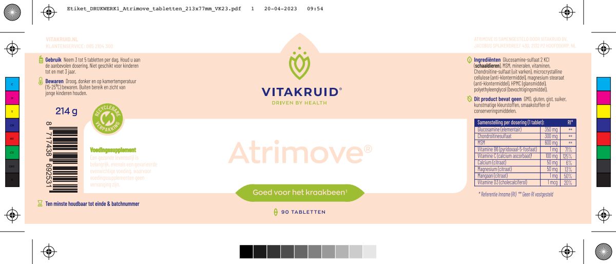 Atrimove® Glucosamine Chondroïtine MSM Complex afbeelding van document #1, label