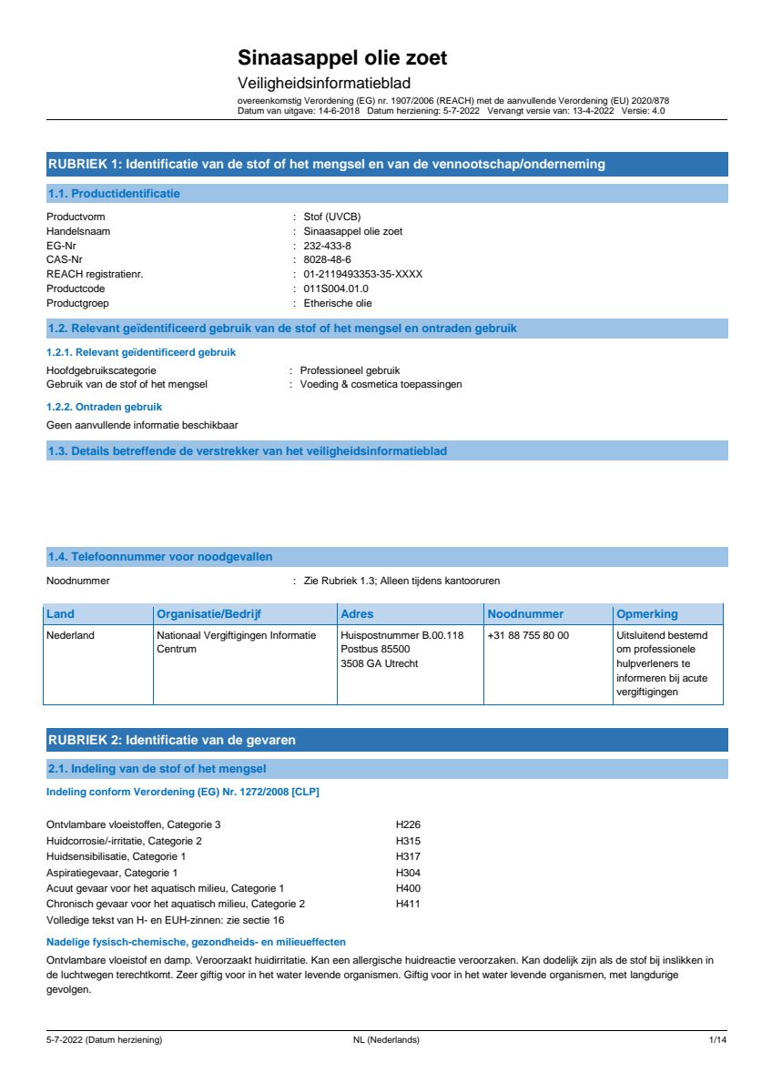 Essentiële Olie Sinaasappel afbeelding van document #1, label