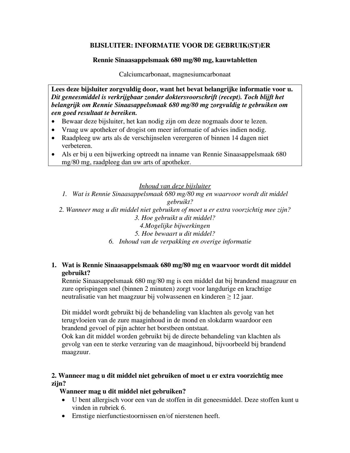 Sinaasappel kauwtabletten bij brandend maagzuur afbeelding van document #1, leaflet