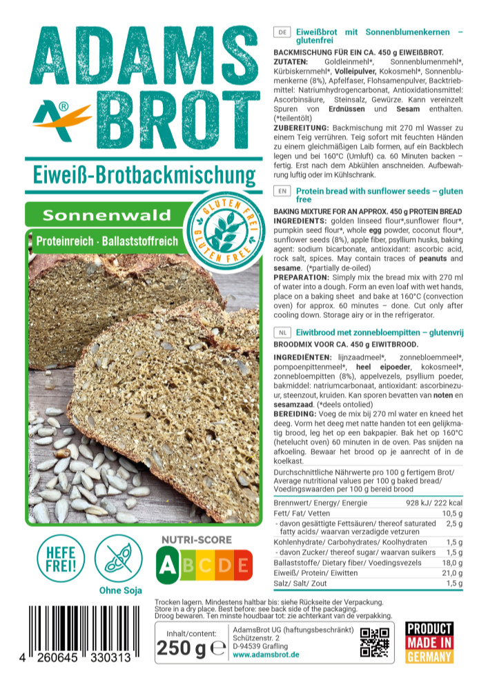 Adams Brot Broodmix Sonnenwald afbeelding