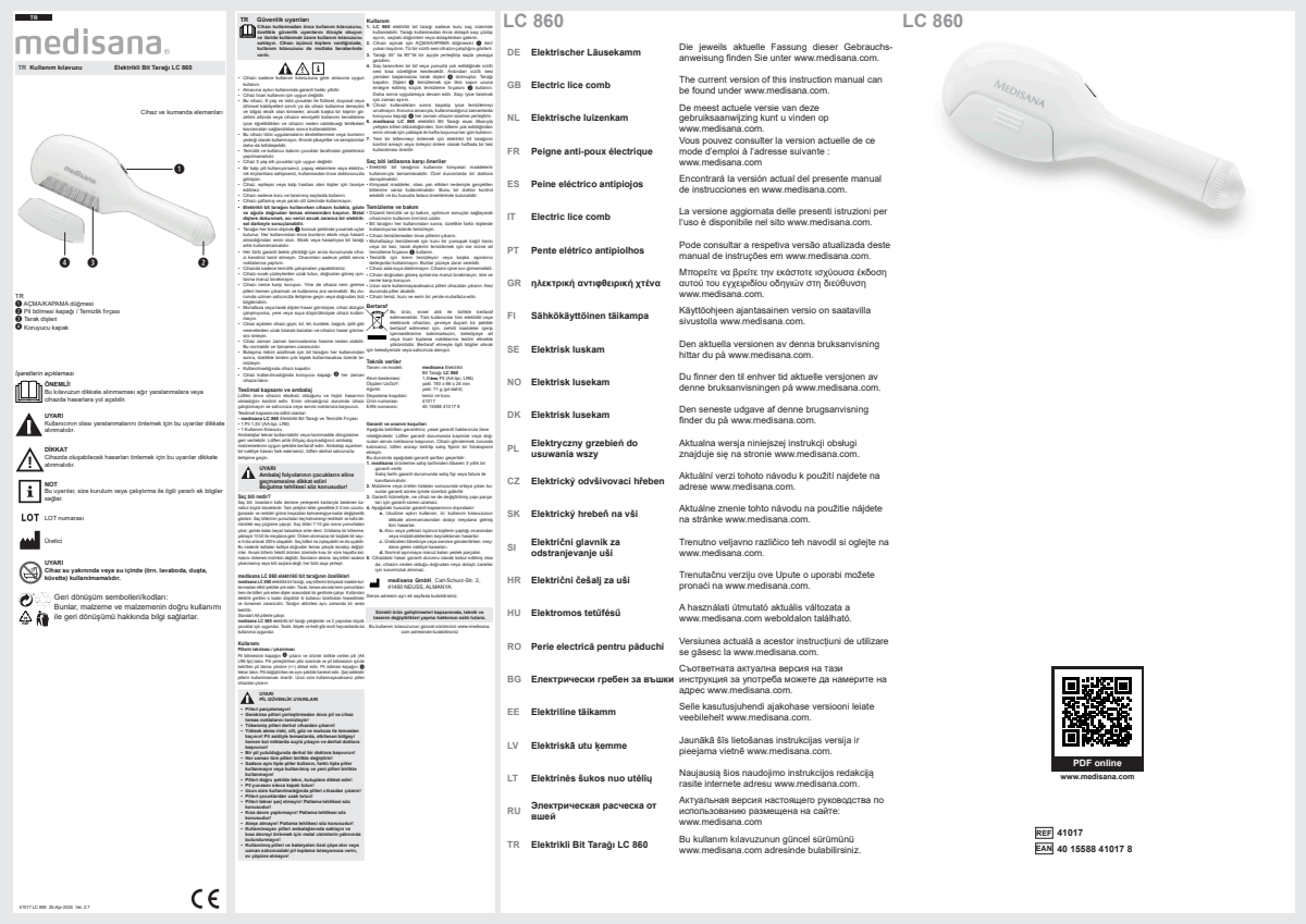 Elektrische Luizenkam LC 860 afbeelding van document #7, instructions