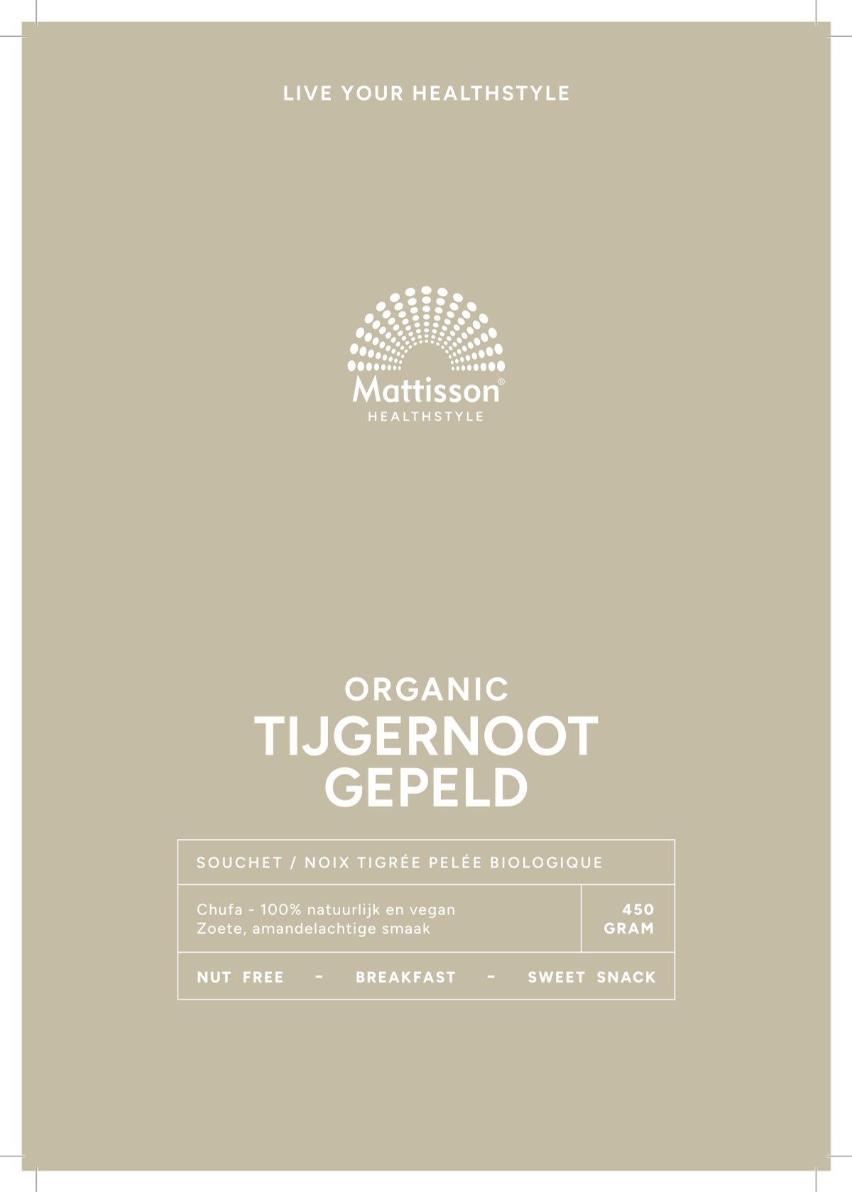 Biologische Chufa Tijgernoot Gepeld afbeelding van document #1, label