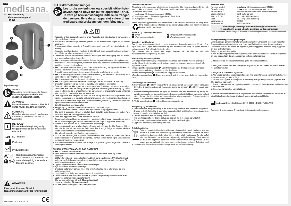 HM 330 Mini Hand Massage afbeelding van document #11, instructions
