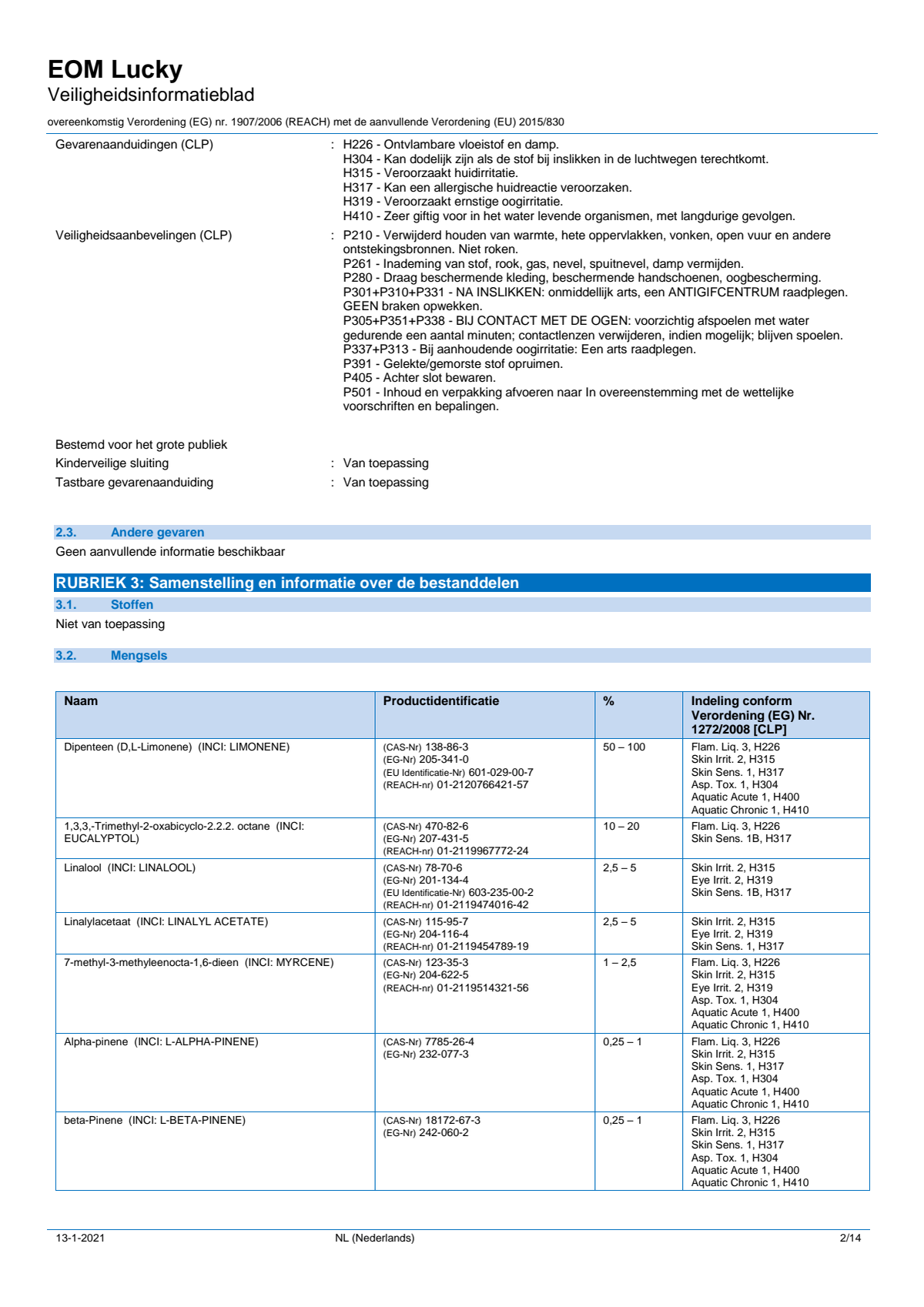 Essentiële Olie Lucky afbeelding van document #2, label