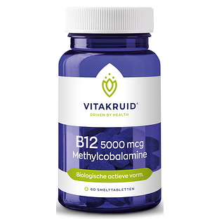 Vitakruid B12 5000 mcg Actief Methylcobalamine Vitamine 60TB