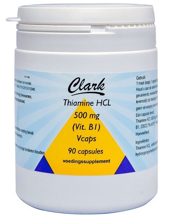 Clark Thiamine HCL Vitamine B1 500mg Capsules afbeelding