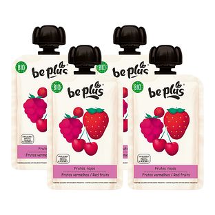 Be Plus Knijpfruit Red Fruits Multiverpakking 4x100GR