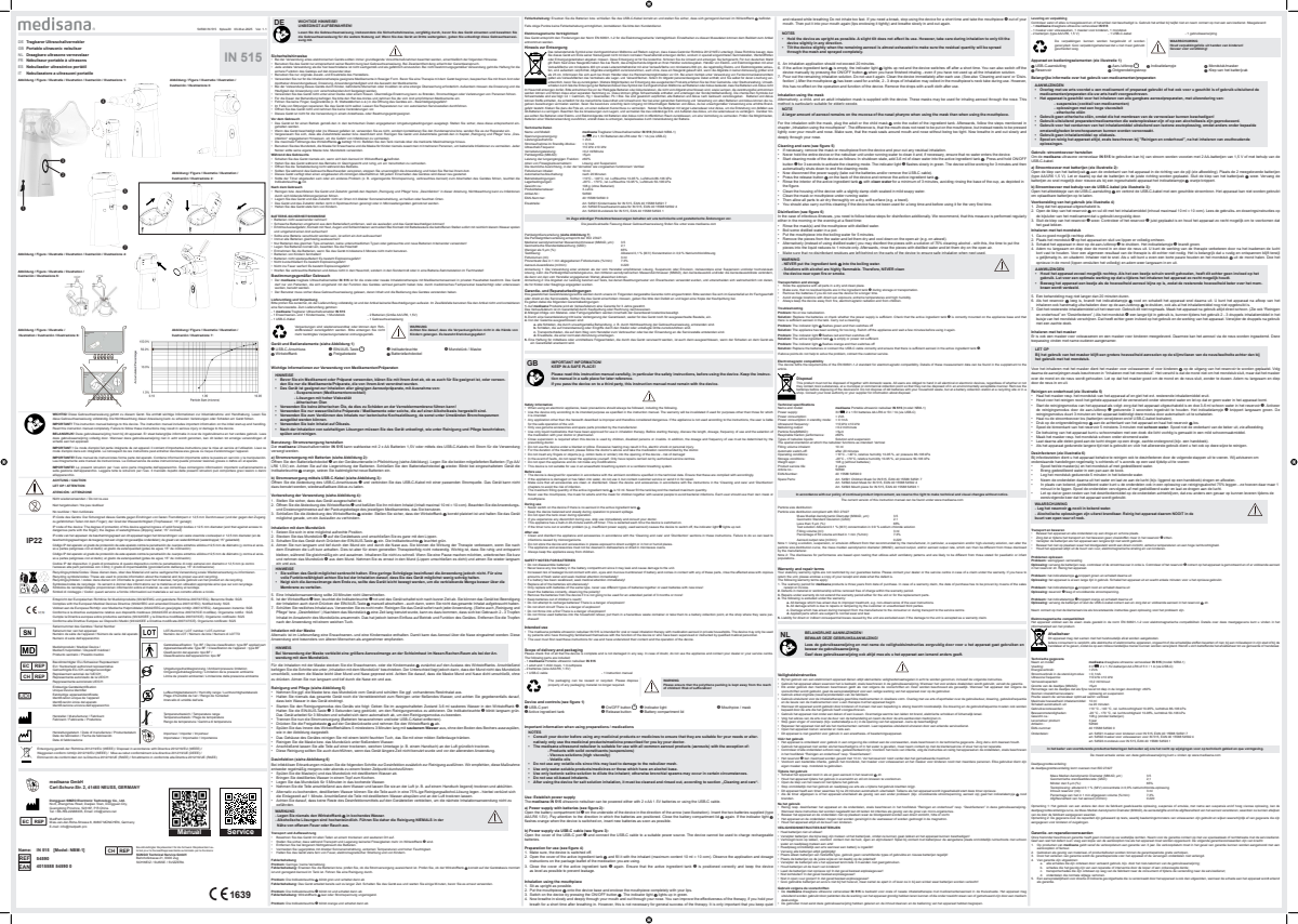 IN 515 Inhalator afbeelding van document #1, instructions