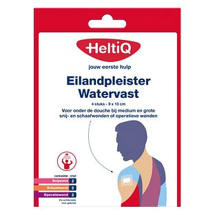 HeltiQ Eilandpleisters Watervast 9x10cm 4ST HeltiQ Eilandpleisters Watervast 9x10cm 4ST
