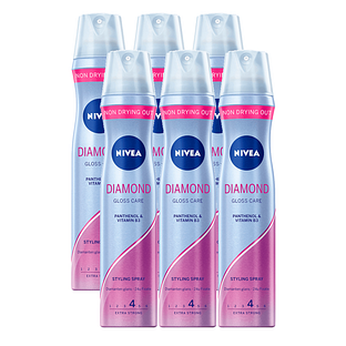 Nivea Diamond Gloss Care Styling Spray Voordeelverpakking 6x250ML Nivea Diamond Gloss Care Styling Spray Voordeelverpakking 6x250ML