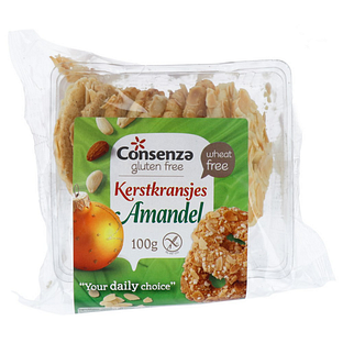 Consenza Kerstkransjes Amandel 100GR Consenza Kerstkransjes Amandel 100GR