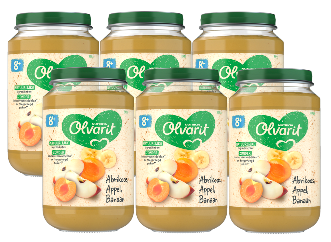 Olvarit 8m+ Abrikoos Appel Banaan afbeelding 1