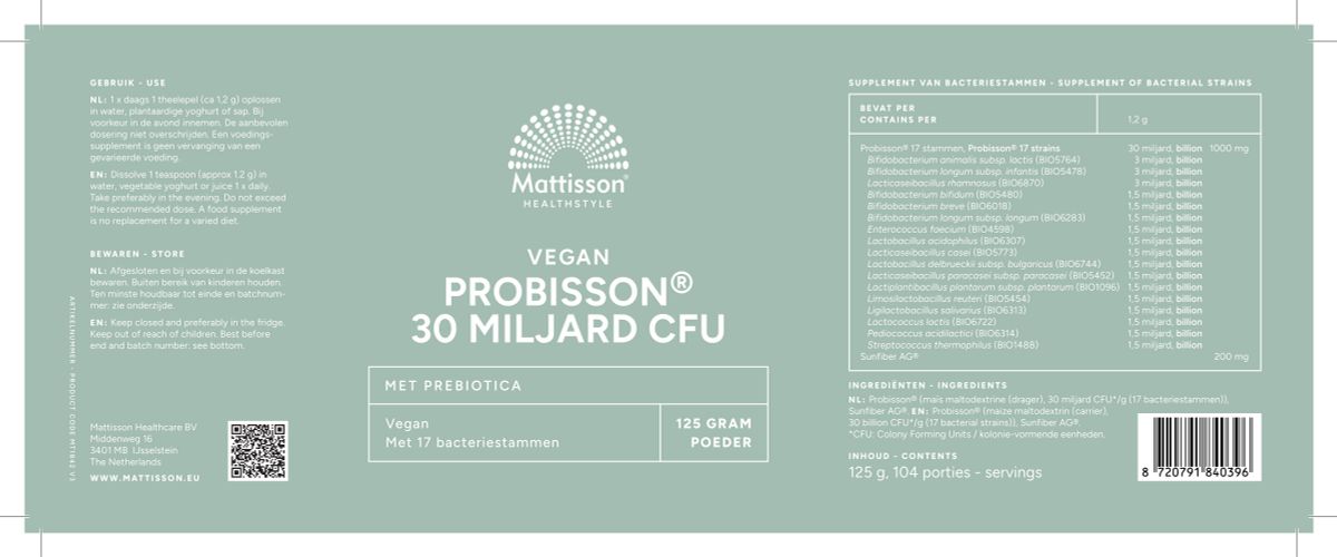 Probisson® 30 Miljard CFU 1200mg Poeder afbeelding van document #1, label