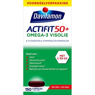 Davitamon Actifit 50 Plus Omega-3 Visolie Capsules 150CP