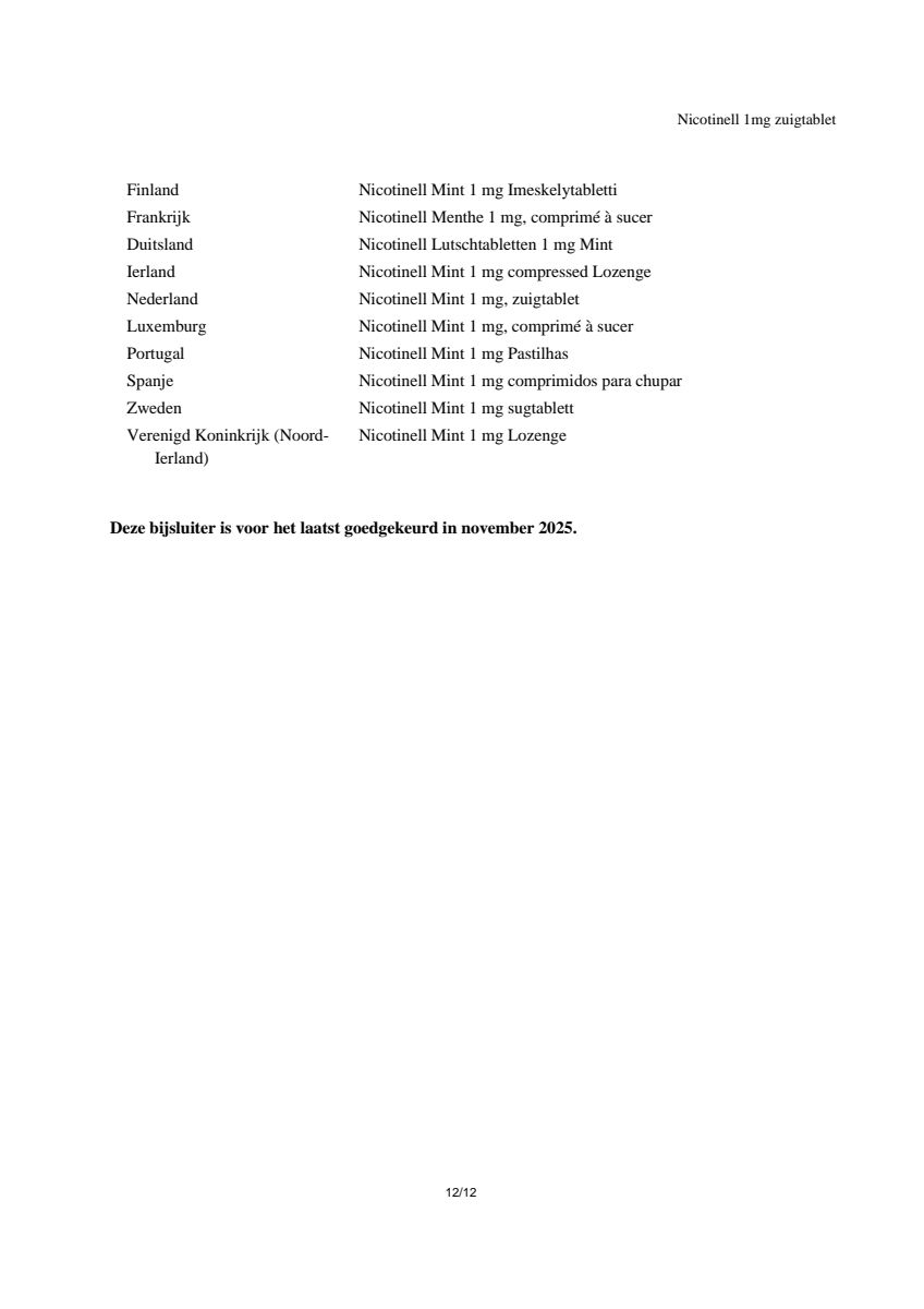 Zuigtablet Mint 1 mg - voor stoppen met roken afbeelding van document #12, leaflet