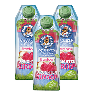 Cool Bear Framboos Appel Vruchtensiroop 3x750ML Cool Bear Framboos Appel Vruchtensiroop 3x750ML