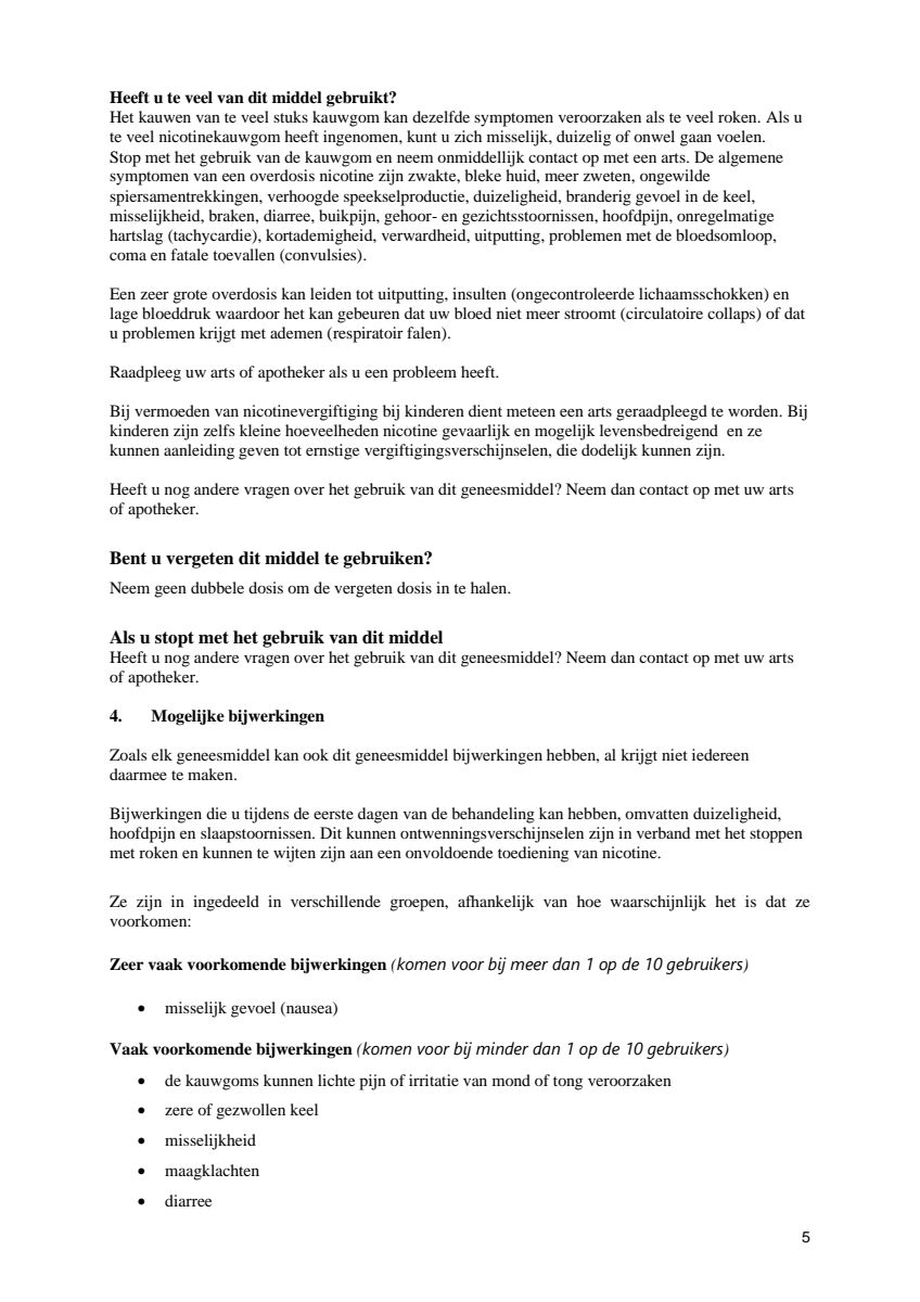 Combineer Pleister 21 mg (7st) en Kauwgom Cool Mint 2 mg (204st) - afbeelding van document #5, leaflet