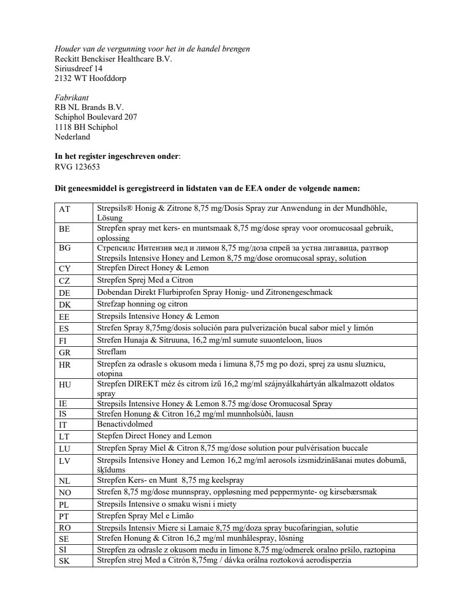 Citroen en Honing Suikervrij 8,75mg Keelspray afbeelding van document #7, leaflet