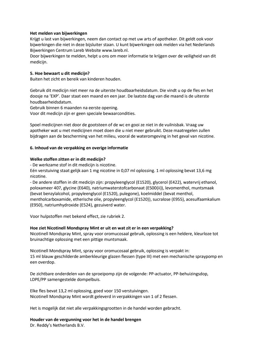 Mondspray Mint 1mg afbeelding van document #7, leaflet