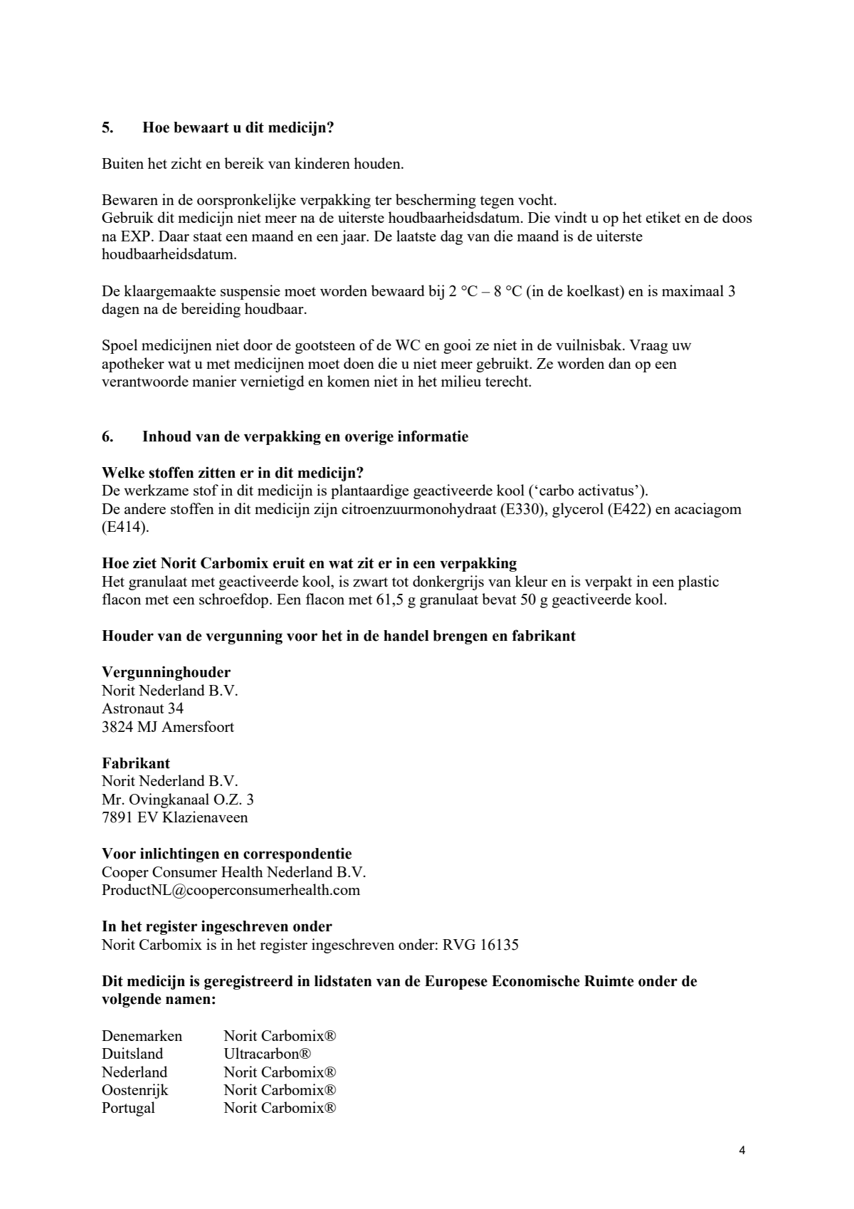 Carbomix Granulaat afbeelding van document #4, leaflet