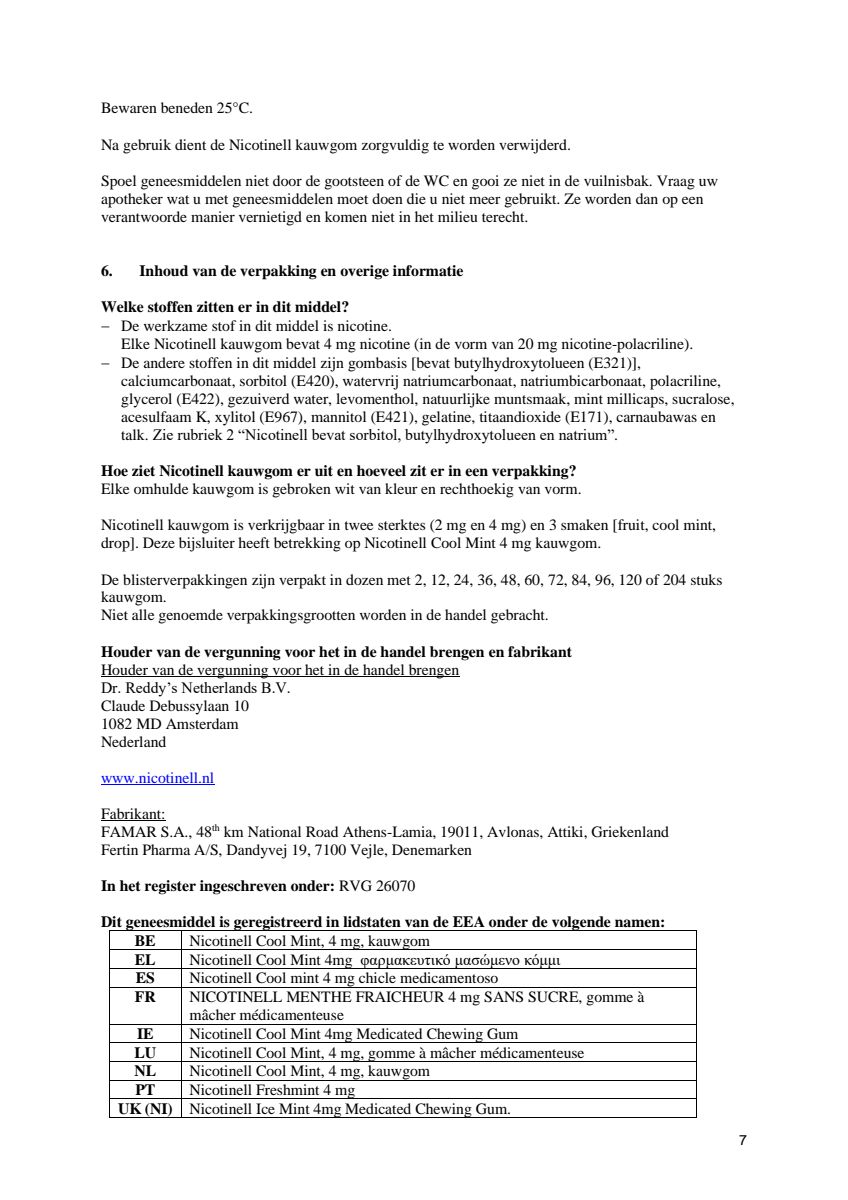 Kauwgom Cool Mint 4mg -  voor stoppen met roken afbeelding van document #7, leaflet