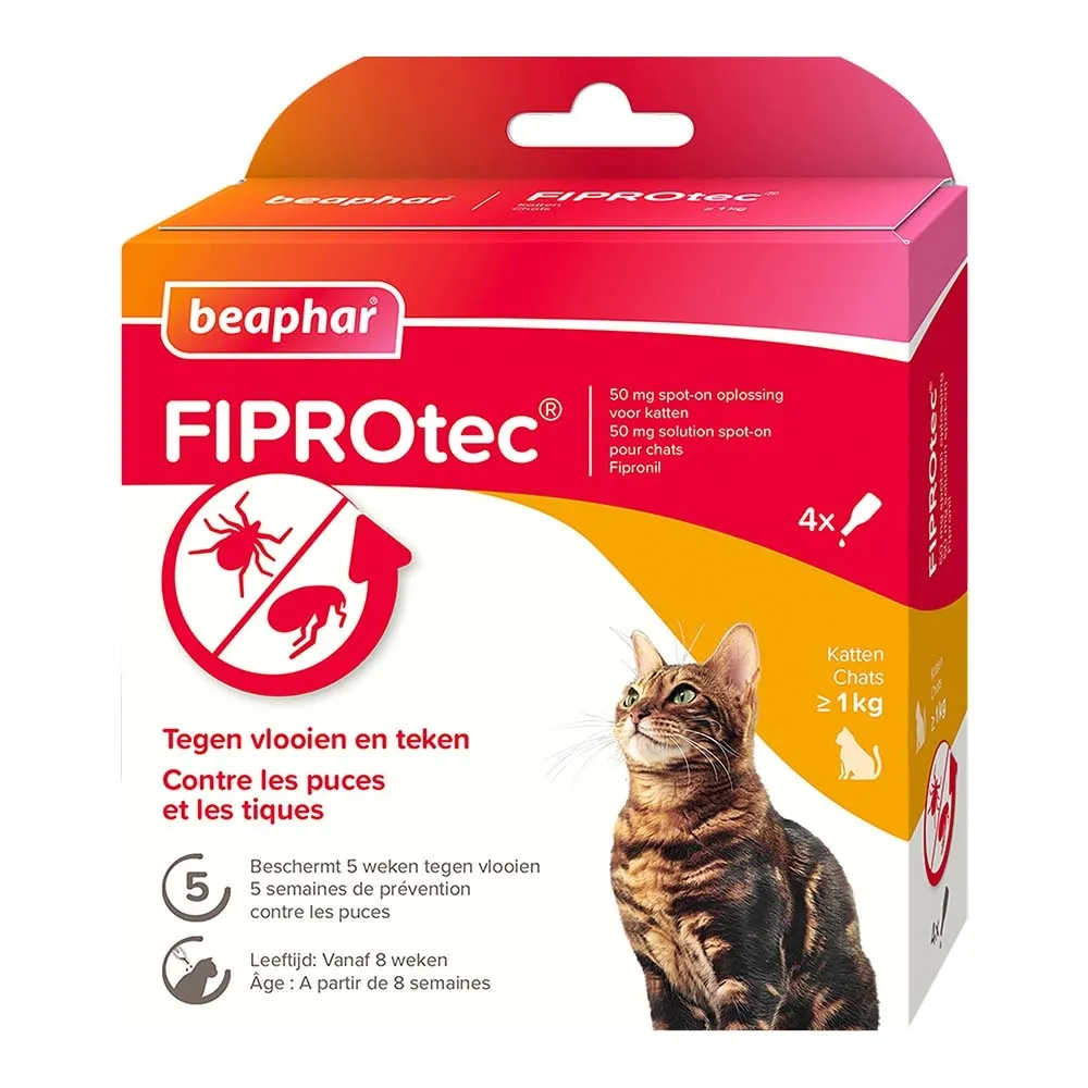 Beaphar FIPROtec tegen Vlooien en Teken Katten afbeelding