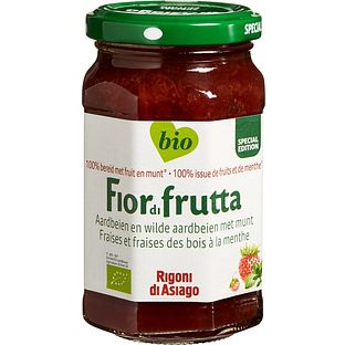 Fiordifrutta Jam Aardbeien en Wilde Aarbeien met Munt 250GR
