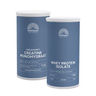 Mattisson HealthStyle Creatine Monohydraat Poeder en Sport Wei Proteïne Poeder Combi Set 2 Stuks Mattisson HealthStyle Creatine Monohydraat Poeder en Sport Wei Proteïne Poeder Combi Set 2 Stuks