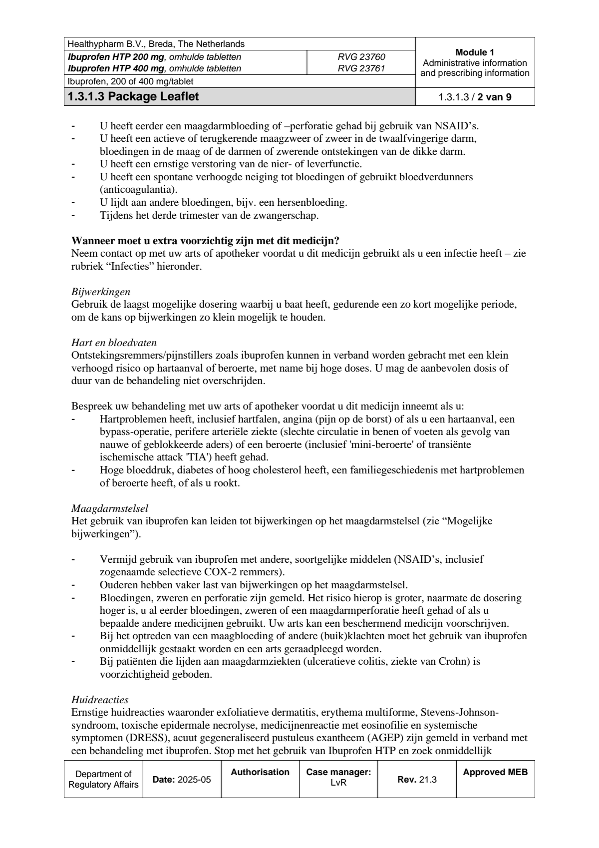 Ibuprofen HTP 400mg Tabletten afbeelding van document #2, leaflet