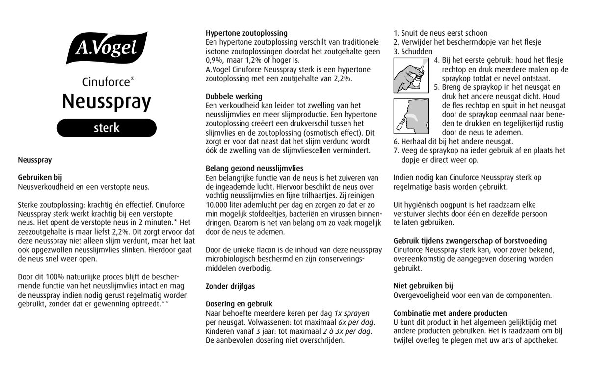 Cinuforce Neusspray Sterk + Neusspray Droog Neusslijmvlies & Korstjes Combiverpakking afbeelding van document #1, instructions