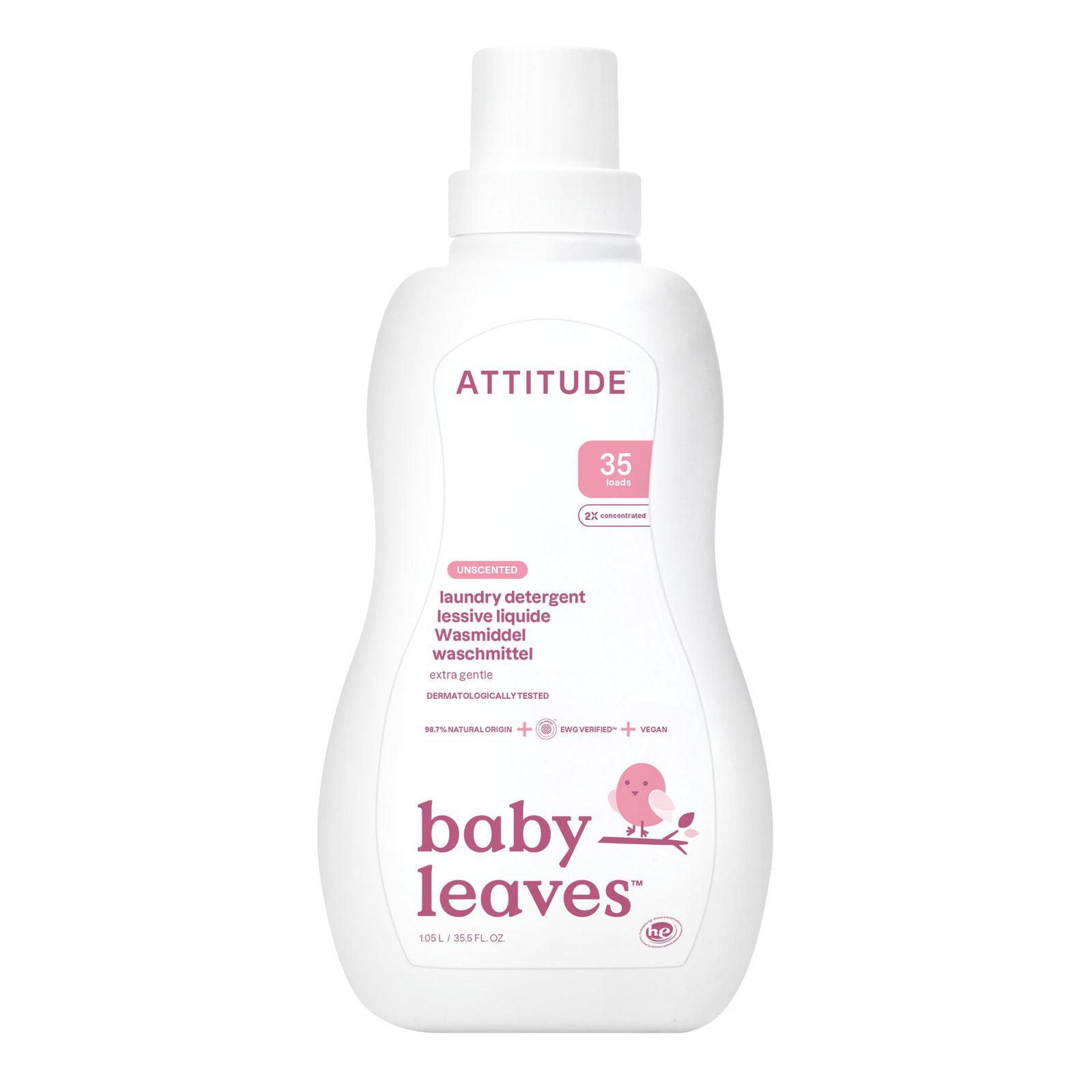 Attitude Baby Leaves Wasmiddel Parfumvrij 1050ML