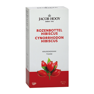 Jacob Hooy Rozenbottel Hibiscus Theezakjes 20ST