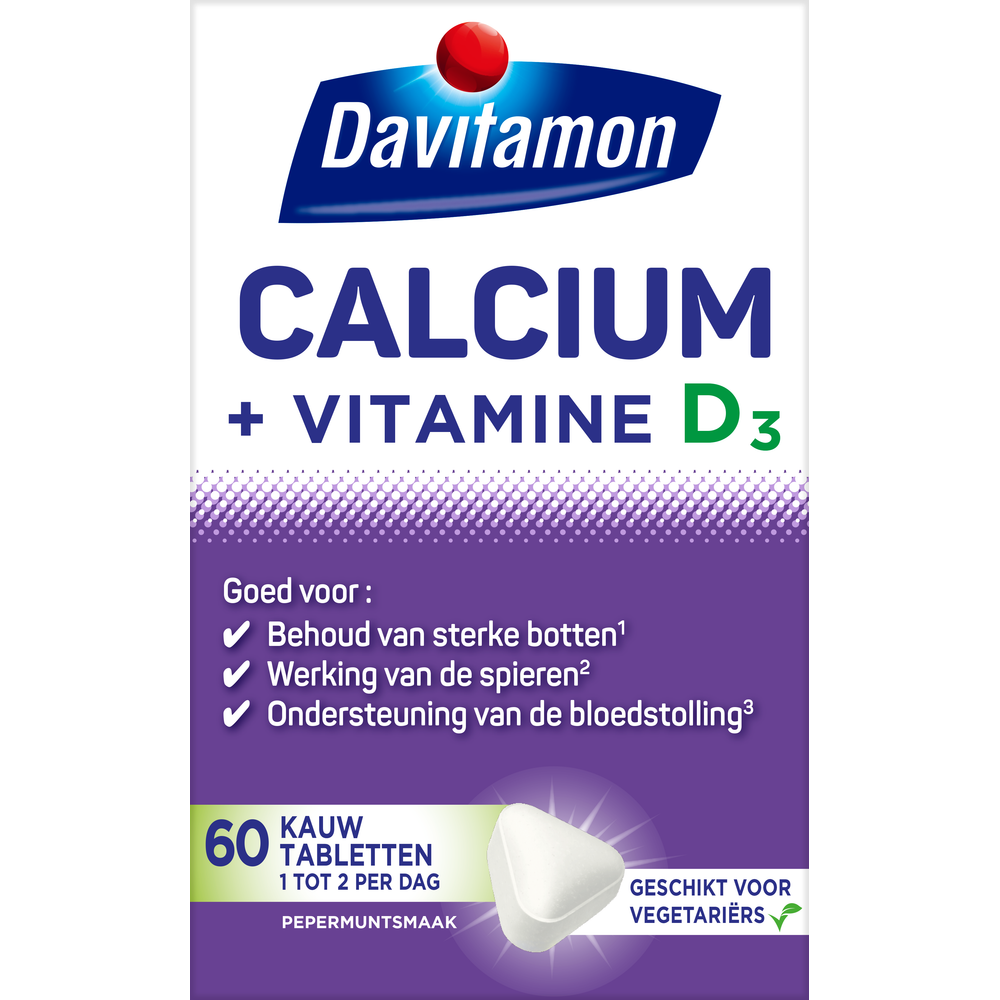 Davitamon Calcium Met Vitamine D Kauwtabletten 60KTB