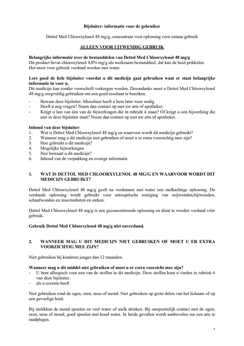 Chloorxylenol 48mg afbeelding van document #1, leaflet
