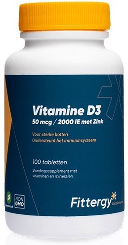 Fittergy Vitamine D3 50mcg Met Zink Tabletten afbeelding 1