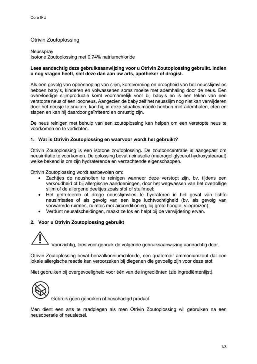 Zoutoplossing Neusspray bij een verstopte neus afbeelding van document #1, instructions
