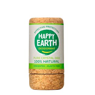 Happy Earth 100% Natural Crystal Deo Unscented Plastic Free 90GR