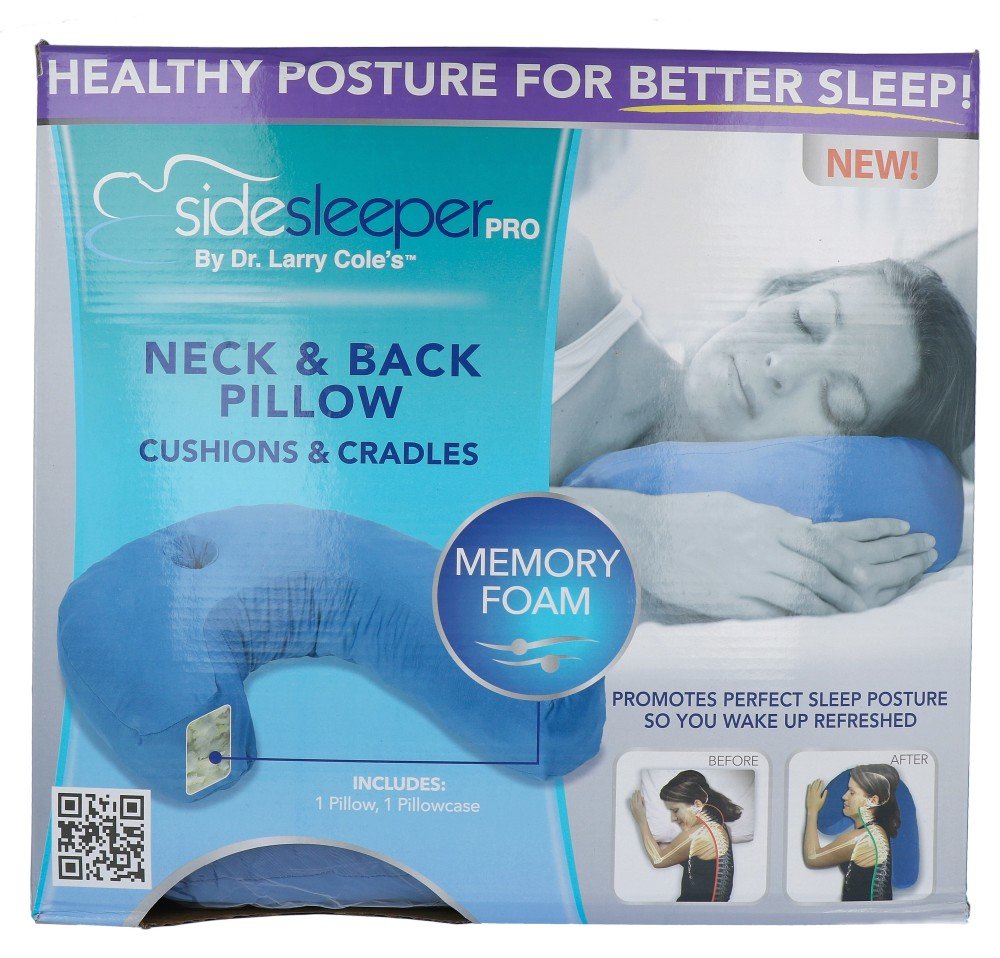 Dr. Larry Cole Side Sleeper Pro Neck & Back Pillow afbeelding