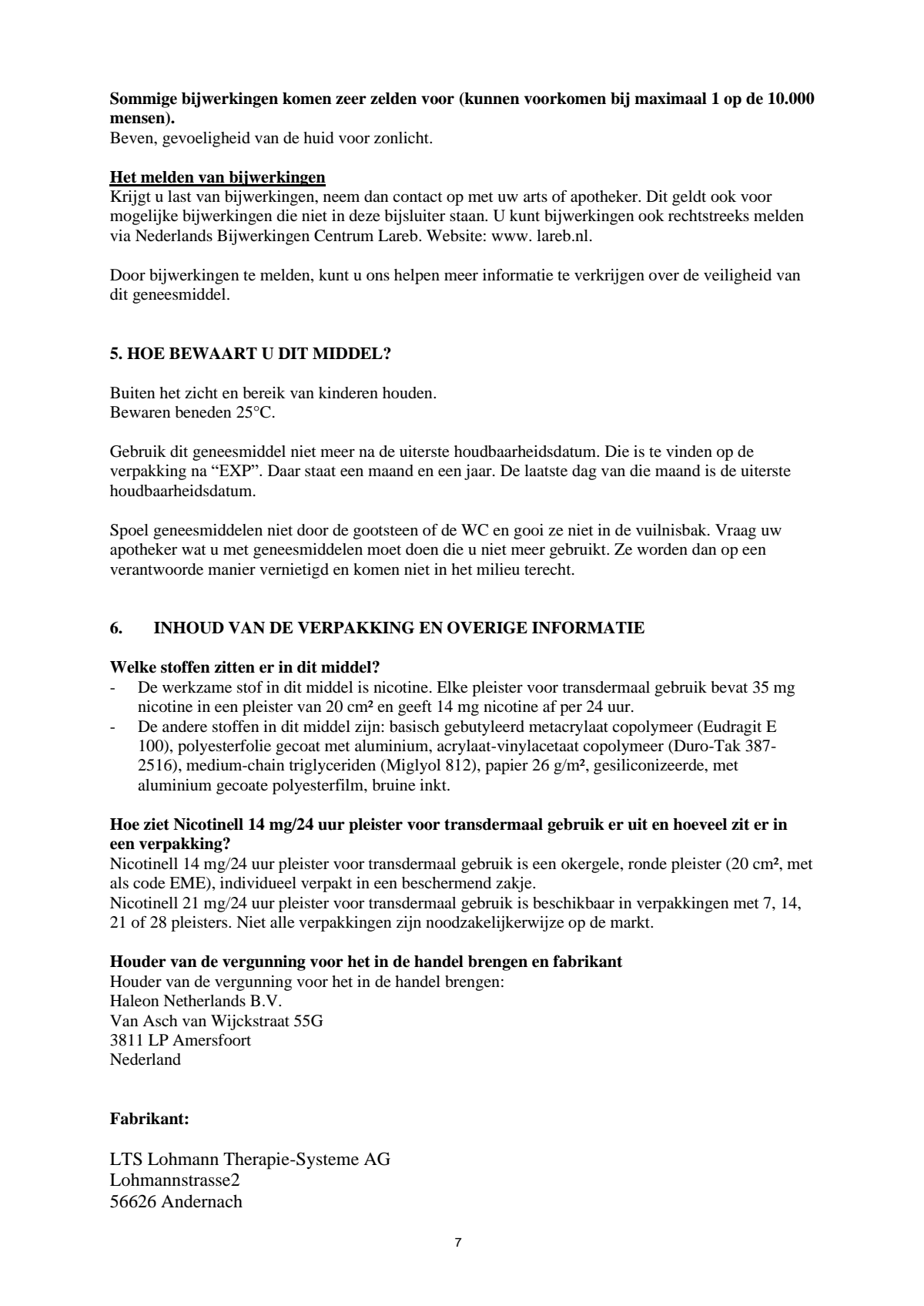 Combineer Pleister 14 mg (7st) en Zuigtablet Mint 1 mg (96st) - afbeelding van document #7, leaflet