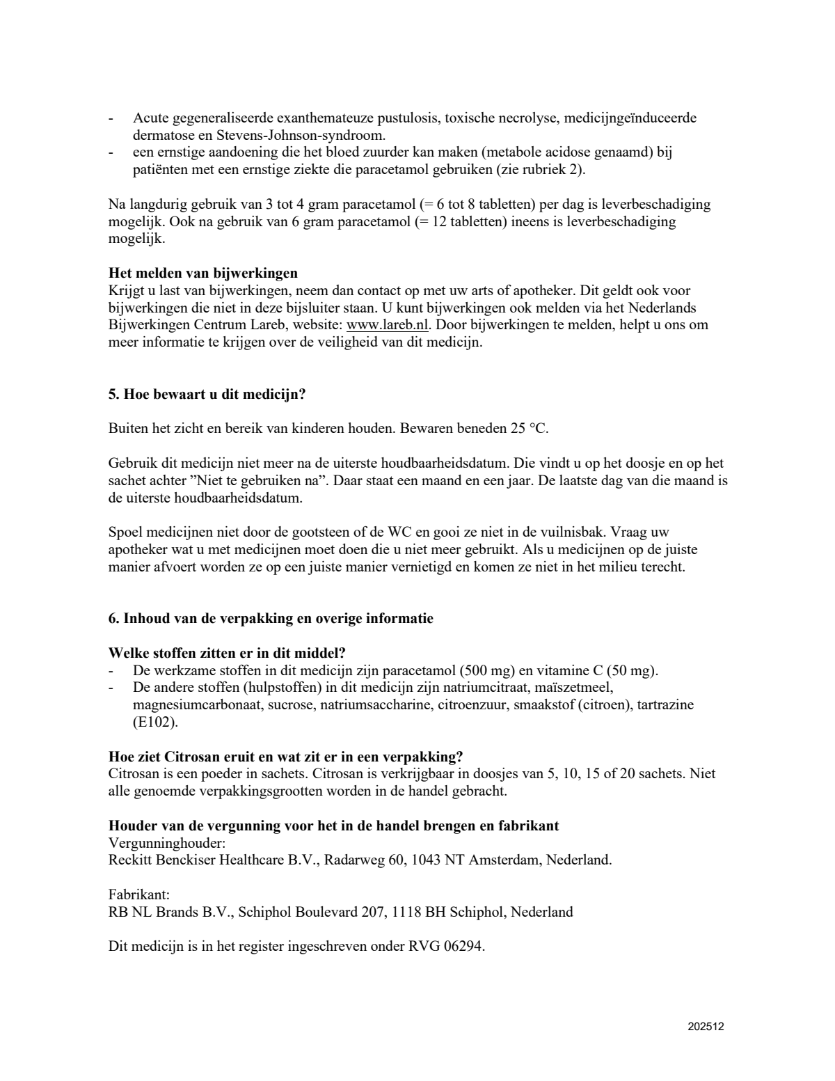 Hete Citroendrank Sachets afbeelding van document #6, leaflet