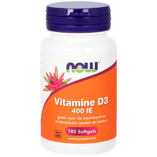 NOW Vitamine D3 400 IE Softgels 180SG