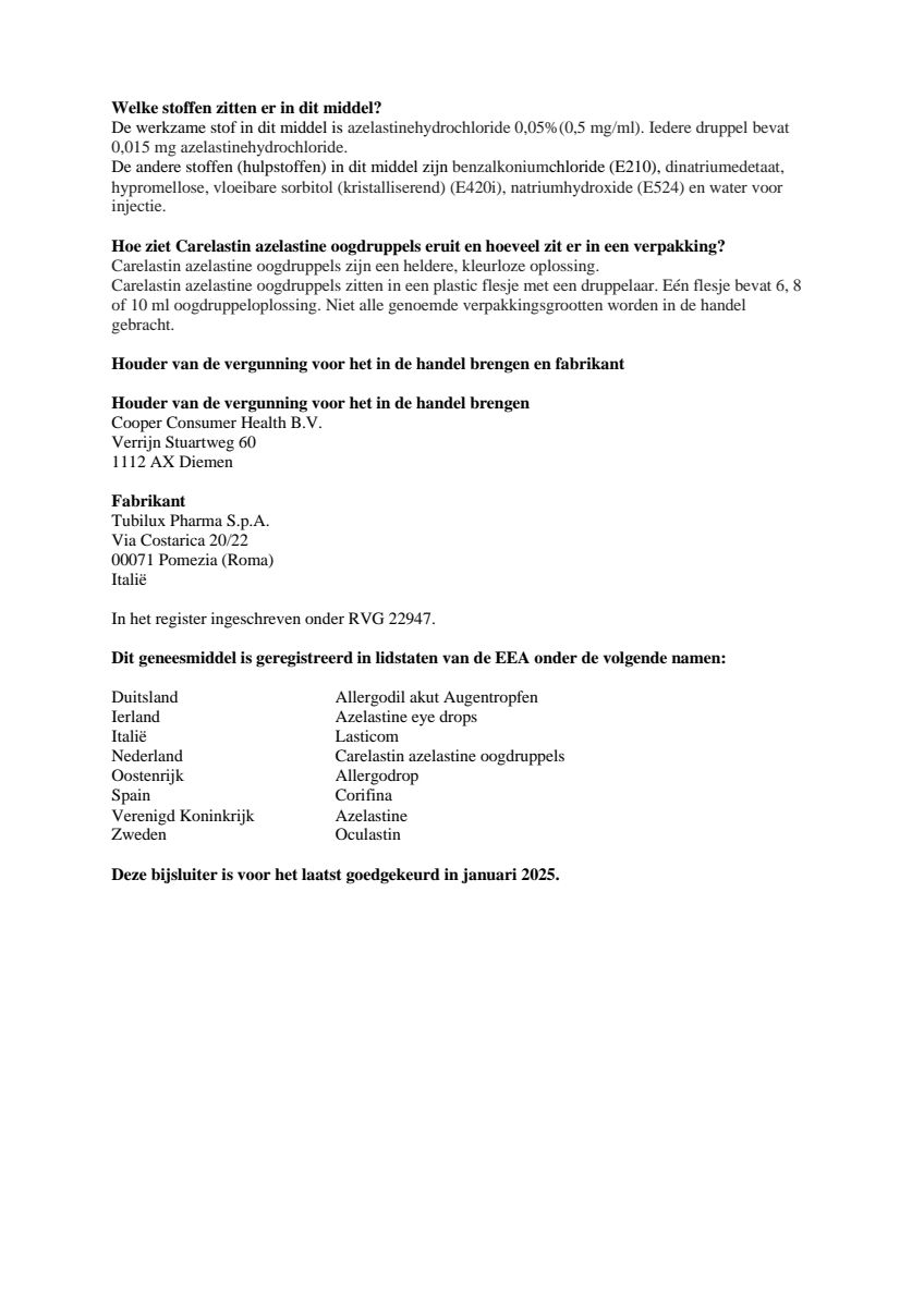 Azelastine Oogdruppels afbeelding van document #5, leaflet