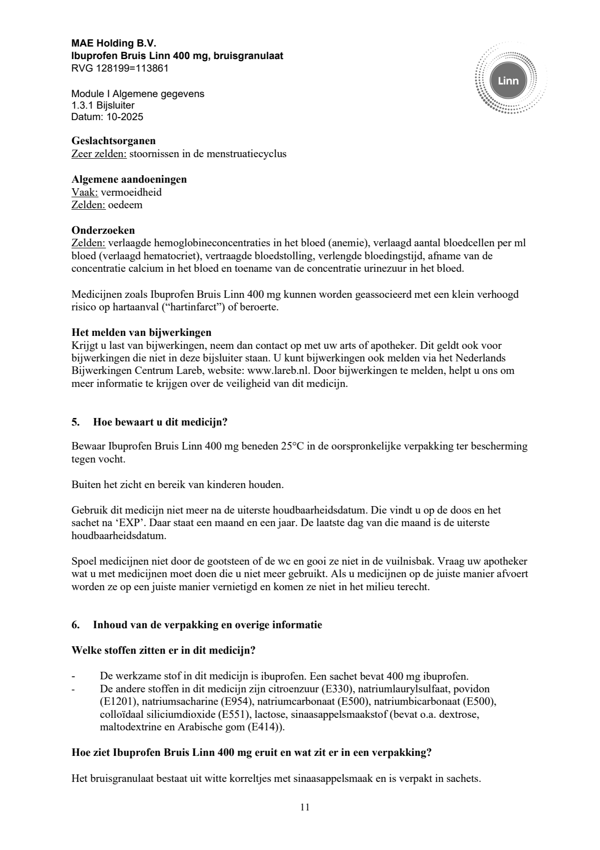 Ibuprofen Bruis Sachets 400mg afbeelding van document #11, leaflet