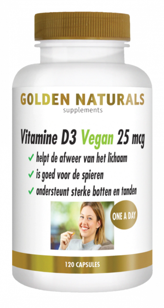 Golden Naturals Vitamine D3 Vegan 25mcg Capsules