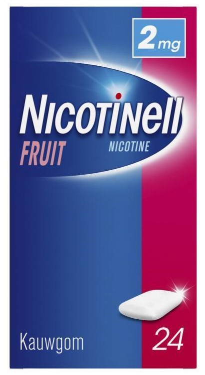 Nicotinell Kauwgom Fruit 2 mg - voor stoppen met roken afbeelding