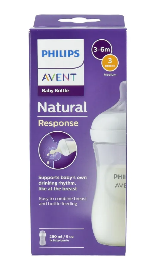 Avent Natural Response Babyfles 3-6 Maanden 260ml